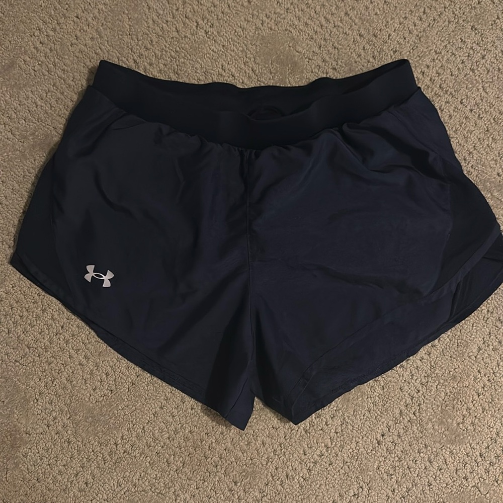 Womens under armour athletic short size medium navy blue